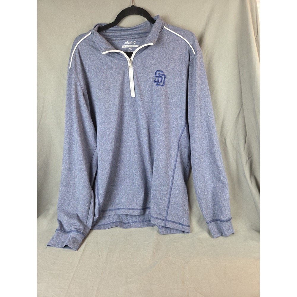 Johnnie-O Prep-Formance Pullover Mens Size XL Blue 1/4 Zip San Diego Padres